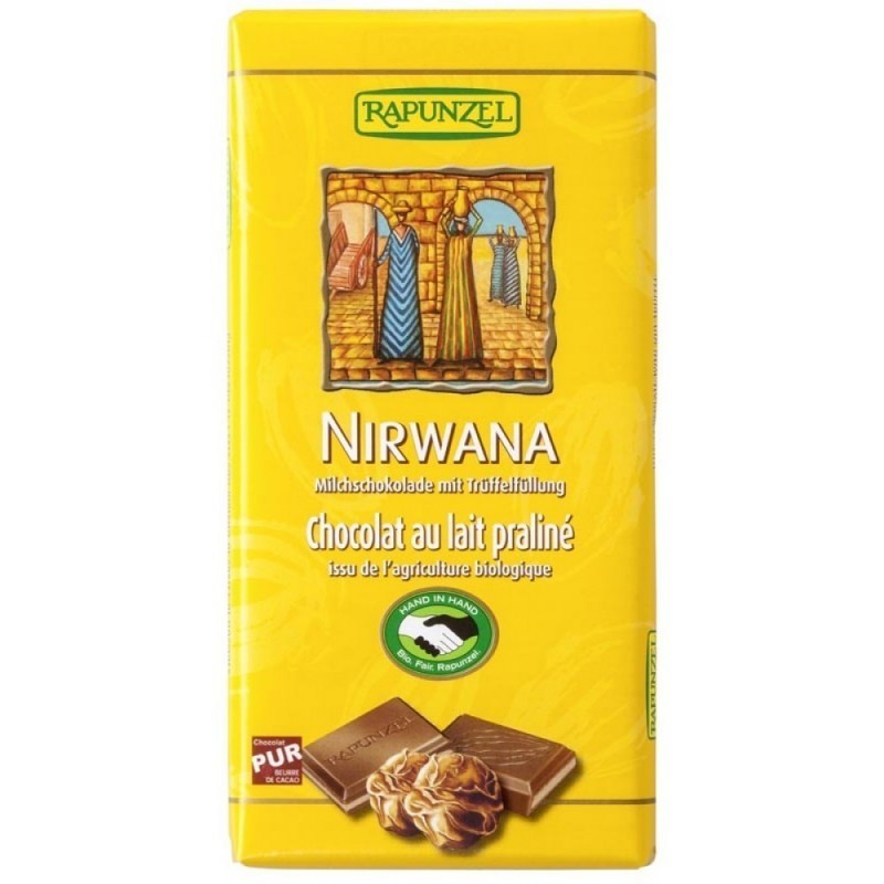 Ciocolata de Lapte Nirwana cu Praline Bio 100g Rapunzel