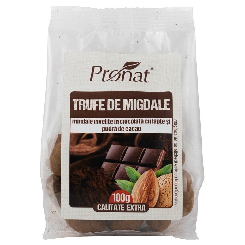 Trufe de Migdale in Ciocolata cu Lapte 100g Pronat