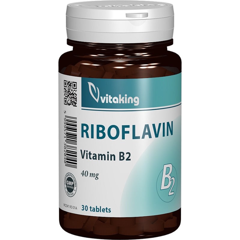 Vitamina B2 40mg, Riboflavin – 30tb Vitaking