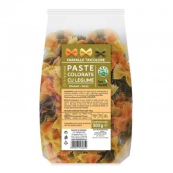 Paste colorate cu legume Farfalle Tricolore 500g Herbal Sana