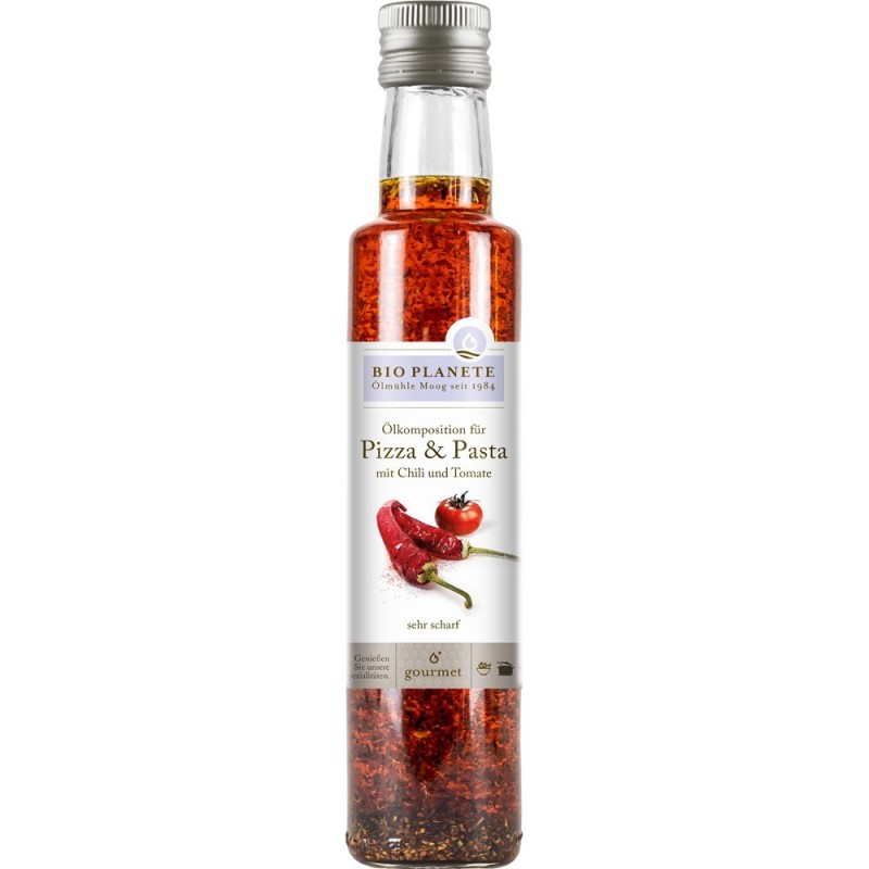 Ulei pentru pizza si paste cu chili si rosii 250ml Bio Planete