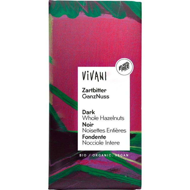 Ciocolata amaruie cu alune si migdale vegana 100g Vivani