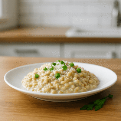 Reteta - Risotto cu alac si crema de telina